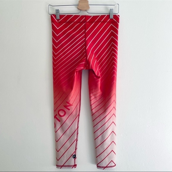 Terez x Peloton Lightning Legging Chevron Striped Red White Ombre Size Small - Picture 2 of 13